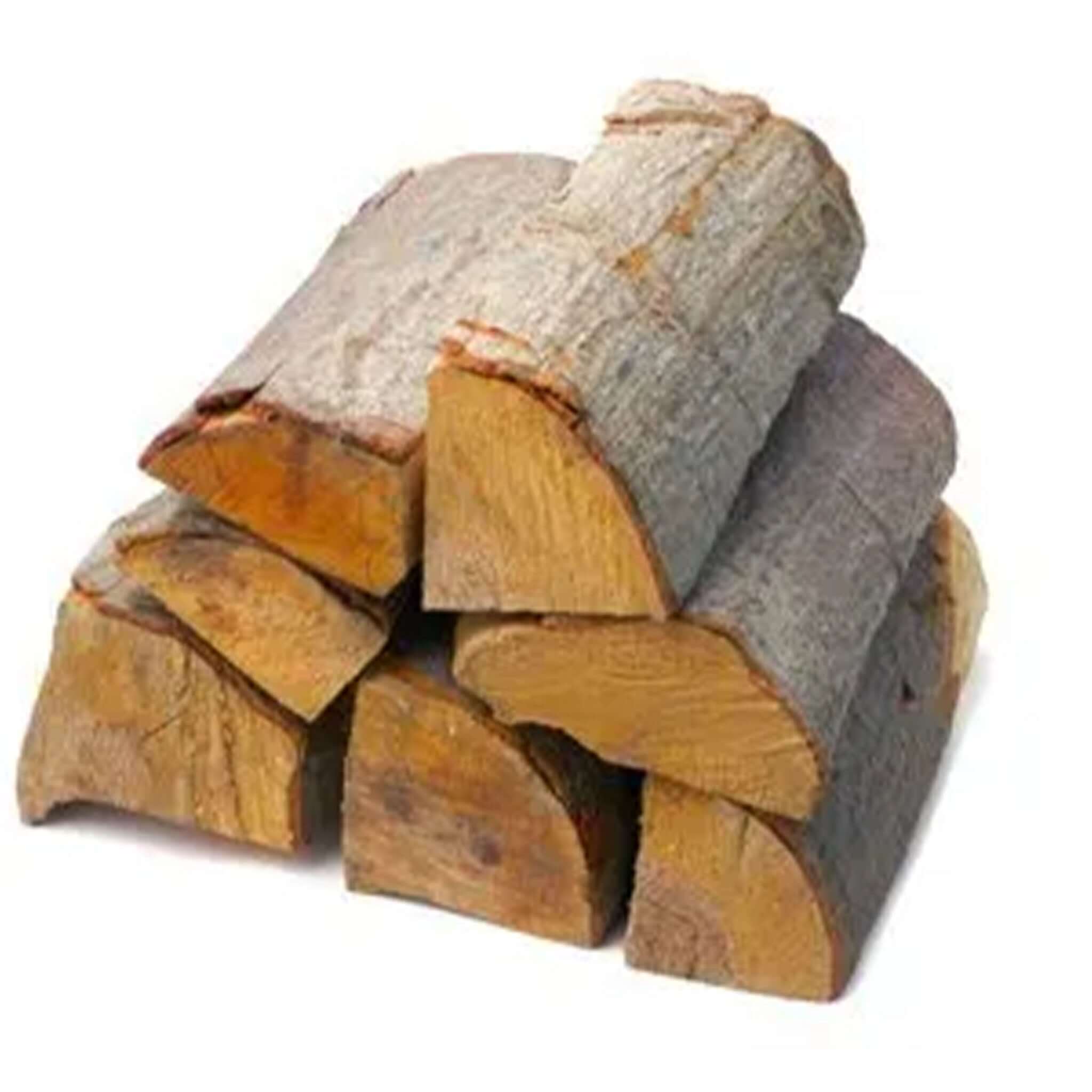 Stack of firewood logs on a white background