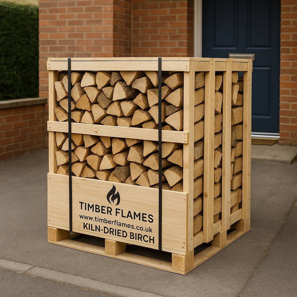Classic Crate – Kiln-Dried Birch Firewood Logs (Approx. 400kg)