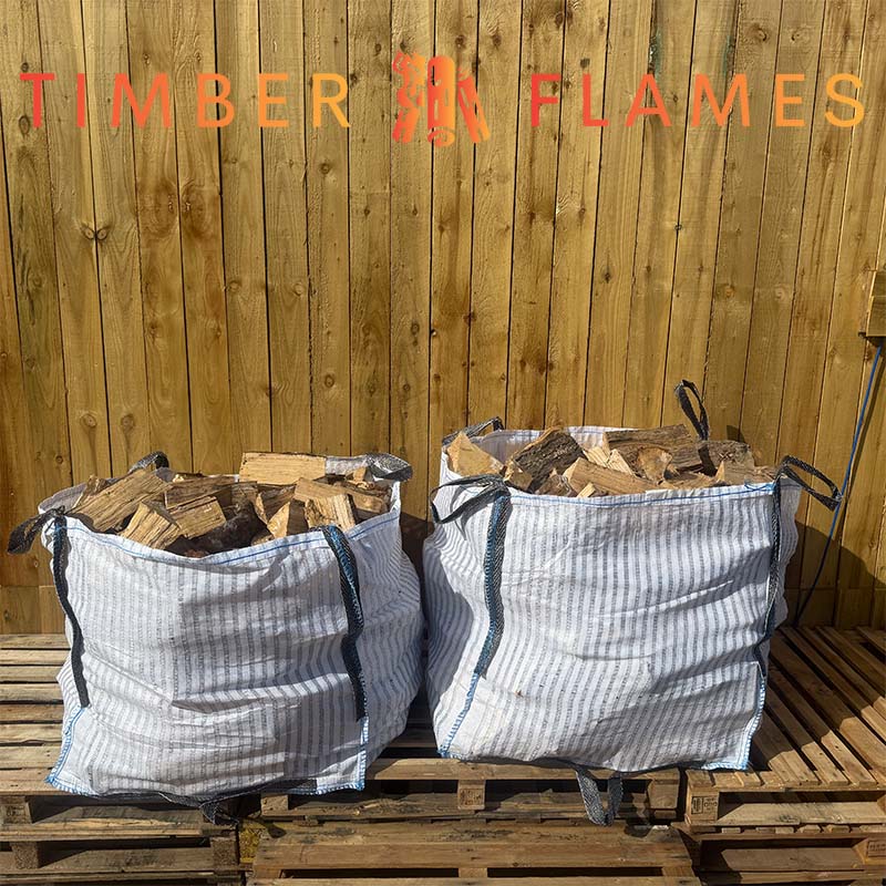 Two Bulk Bags Seasoned Hardwood Logs